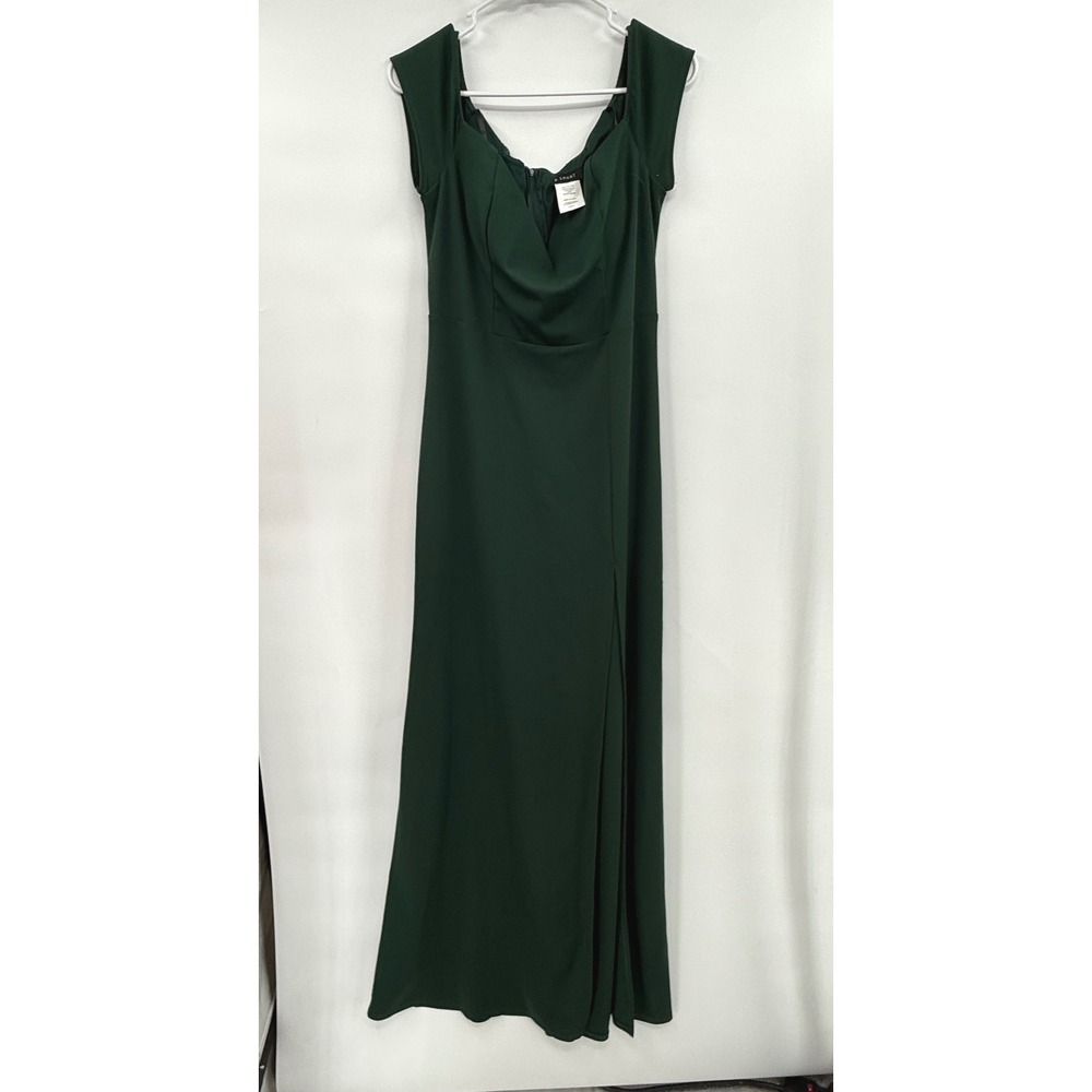B. Smart XL Gown Womens Hunter Green Cowl Neck High Slit Maxi Dress R45UK829E